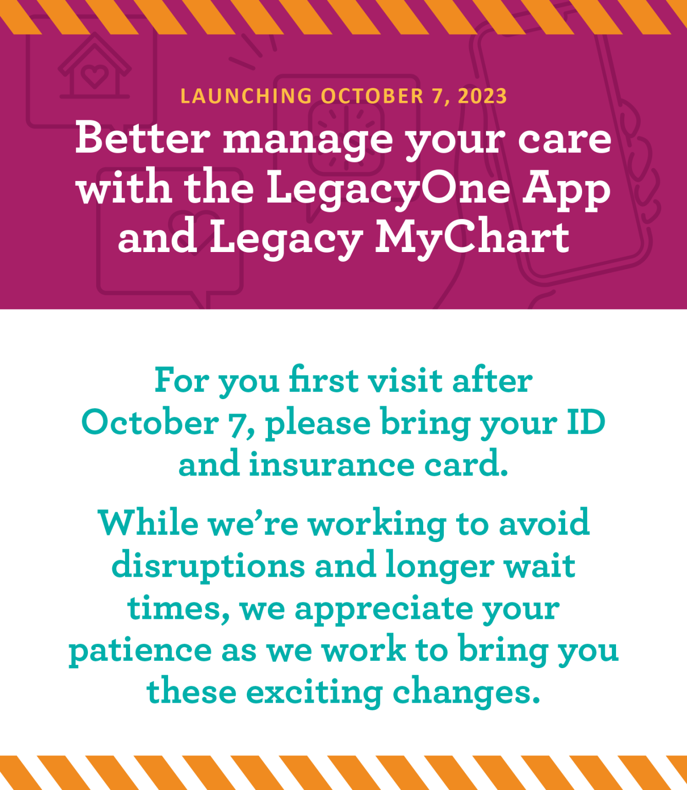 MyChart Popup Eng | Legacy Community Health